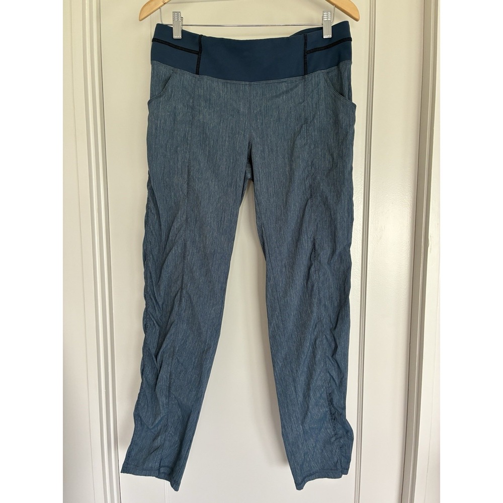 MEDIUM Lucy Activewear denim Blue Get Going Pants Lightweight Pull-On Gather Leg